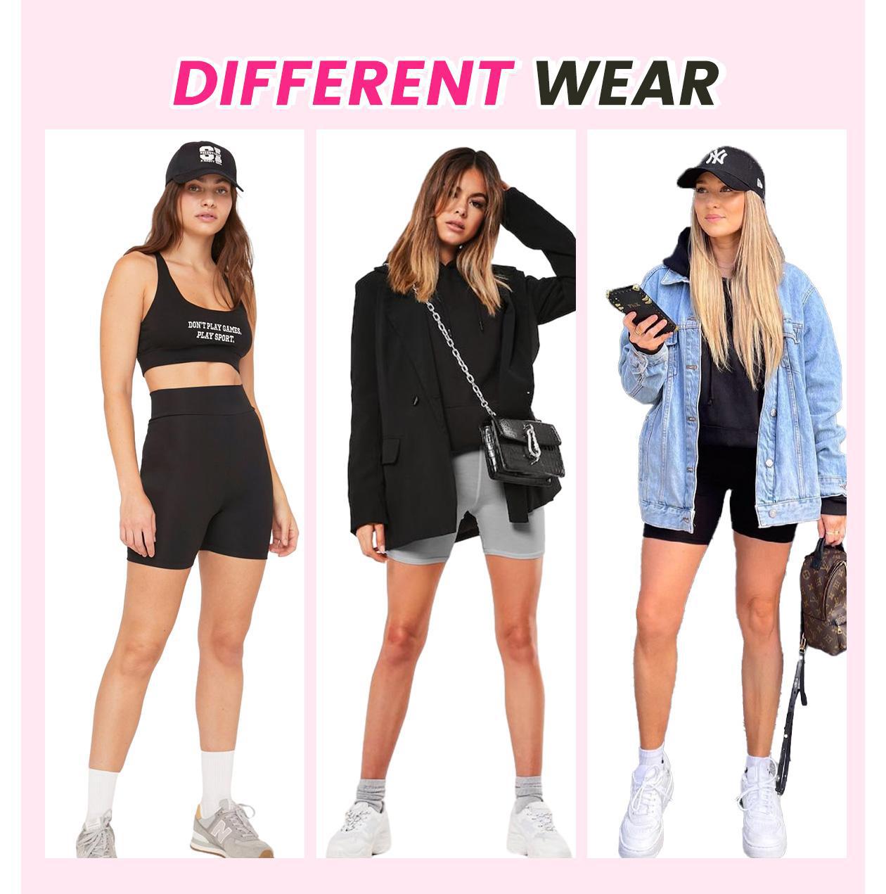 SHOWITTY High Waisted 3 Pack Biker Shorts for Women with Pockets - 5" Tummy Control Breathable Spandex Shorts for Gym Beach Summer Outfits