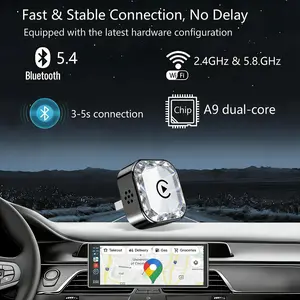 new 2026 Wireless CarPlay Adapter for Apple,for Android, Upgrade Wired to Wireless, Mini USB-C/Type-C Design, Plug and Play, No Delay Bluetooth+WIFI Stable Connection Car Play for iPhone, with Web App and OTA Updates carplay plug