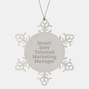 Gifts from Friends Unique Marketing Manager Snowflake Ornament, Funny Quirky Inspirational Gift for Marketing Manager, Christmas Unique Gifts for Marketing Manager, Snowflake Ornament