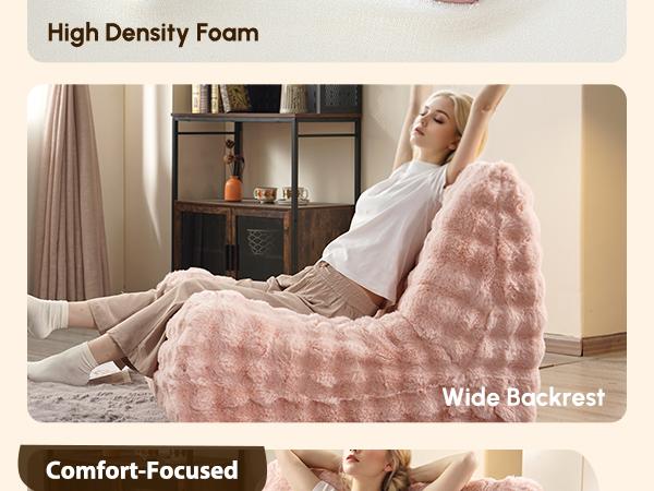 【Spring Glow Up】Ovios 29'' BeanBag Chair Lazy Sofa Couch for Adults - Plush Corduroy Fabric - No Assembly Required, Giant Oversized Fluffy Lounger Dod Bed for Home, Apartment, Gaming Venue & Dorm