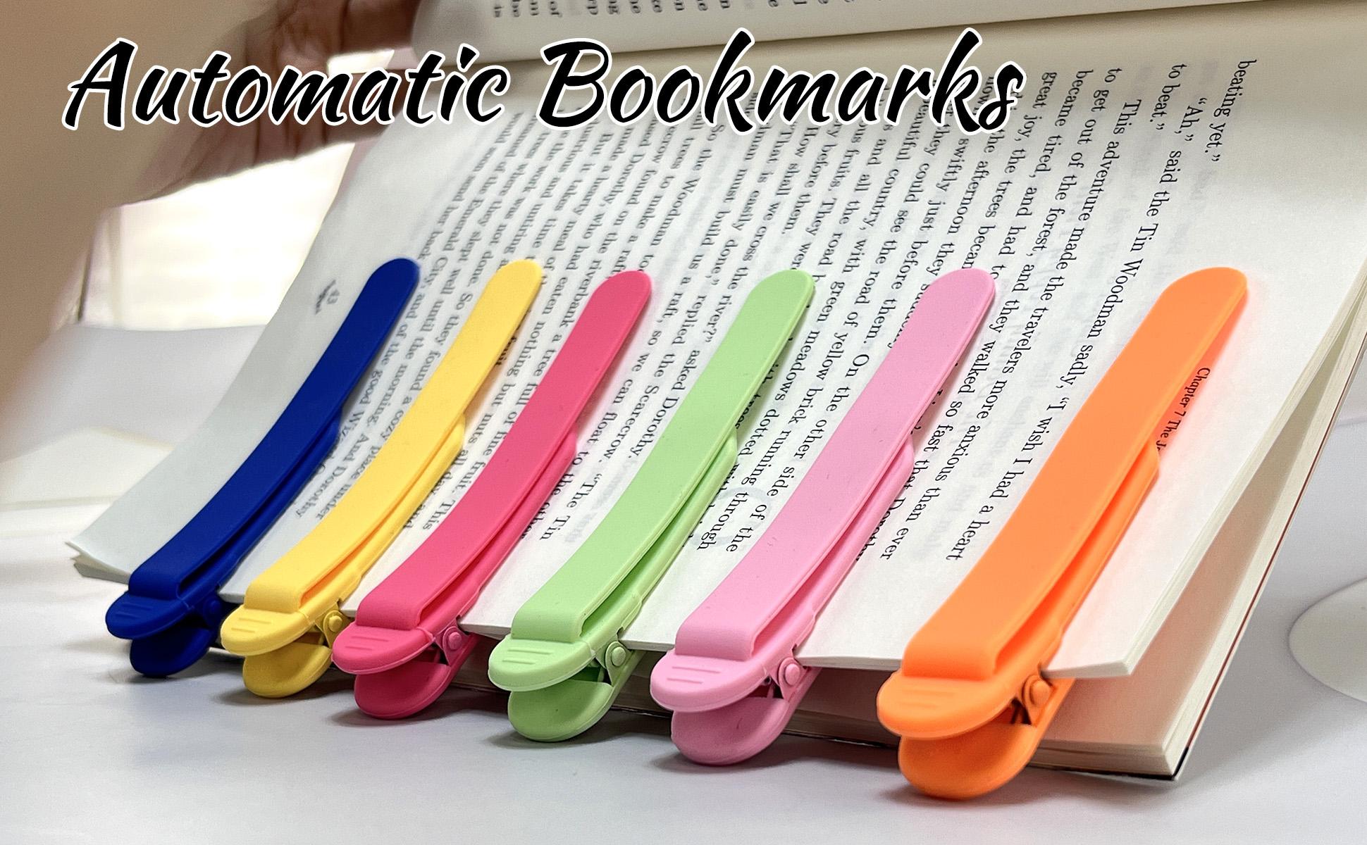 3Pcs Automatic Bookmark, Silicone Smart Book Marks for Reading Women, Men, Kids,Cute Unique Book Markers Bookmark Clip Reading Accessories Gifts for Book Lovers