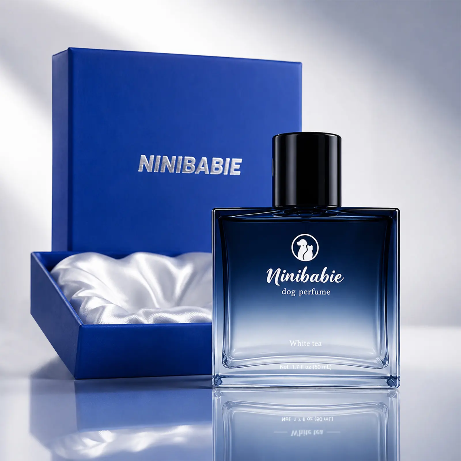 Ninibabie Dog Perfume & Cologne - Long Lasting Odor Control Spray with Coat Conditioning, Refreshing White Tea Scent, Luxury Gift Box Edition