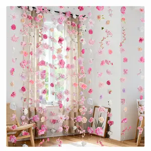 RIDDSEE Artificial Hanging Flower Garland 41.3ft Floral Vines Backdrop Wall for Wedding Party Events Spring Home Garden Decor(Single Piece is 6.8ft)-6pcs Light Pink