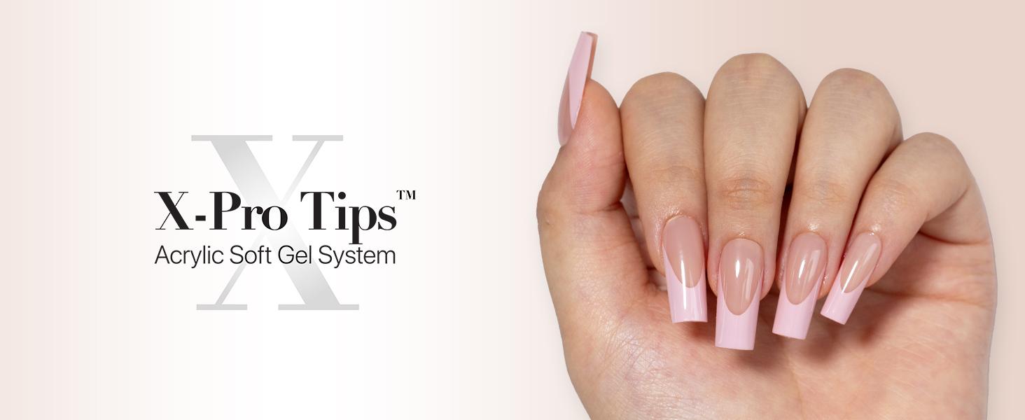 SXC Cosmetics X-Pro Tips French Tip Press On Nails, Skin Tone Series Starter Kit  for DIY Nail Art Nail Polish Polish Gel Extension Nailcare