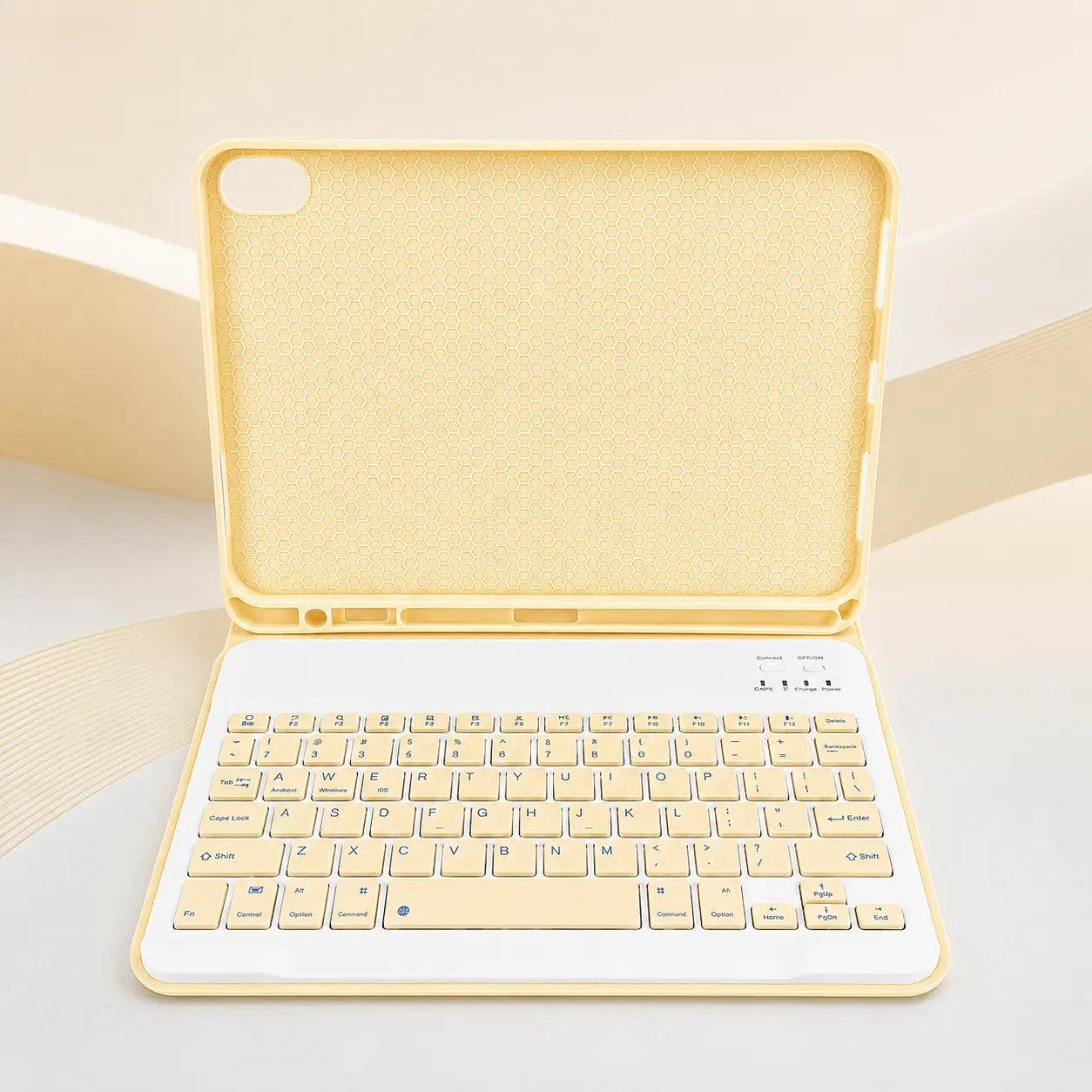 Slim Keyboard Case for iPad 10th Gen 10.9" / iPad 11" 2025, Protective Tablet Accessories with Detachable Magnetic Bluetooth Keyboard, Pencil Holder & Square Keycaps - Pink
