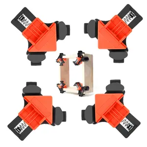 4Pcs Corner Clamp for professional Woodworking - 90 Degree Right Angle Clamp Holding Clips,Spring Loaded Woodworking Clamp,DIY Tool,Carpentry project