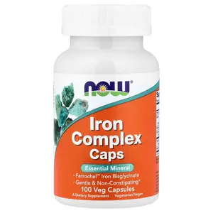 NOW Foods Iron Complex Caps, 100 Veg Capsules