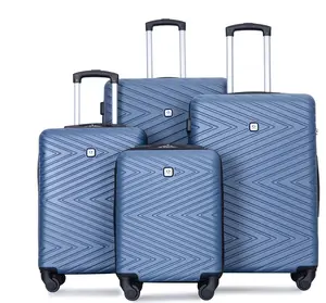 4 Piece Hardshell Luggage Set Hardside Lightweight Suitcase with TSA Lock Spinner Wheels.(Blue)
