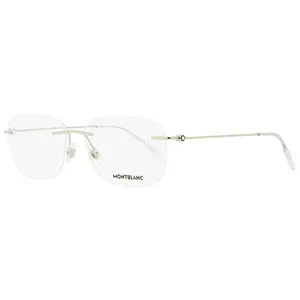Montblanc Rimless Eyeglasses MB0075O 003 Silver/Transparent 56mm 0075 Montblanc Rimless Eyeglasses MB0075O 003 Silver/Transparent 56mm 0075