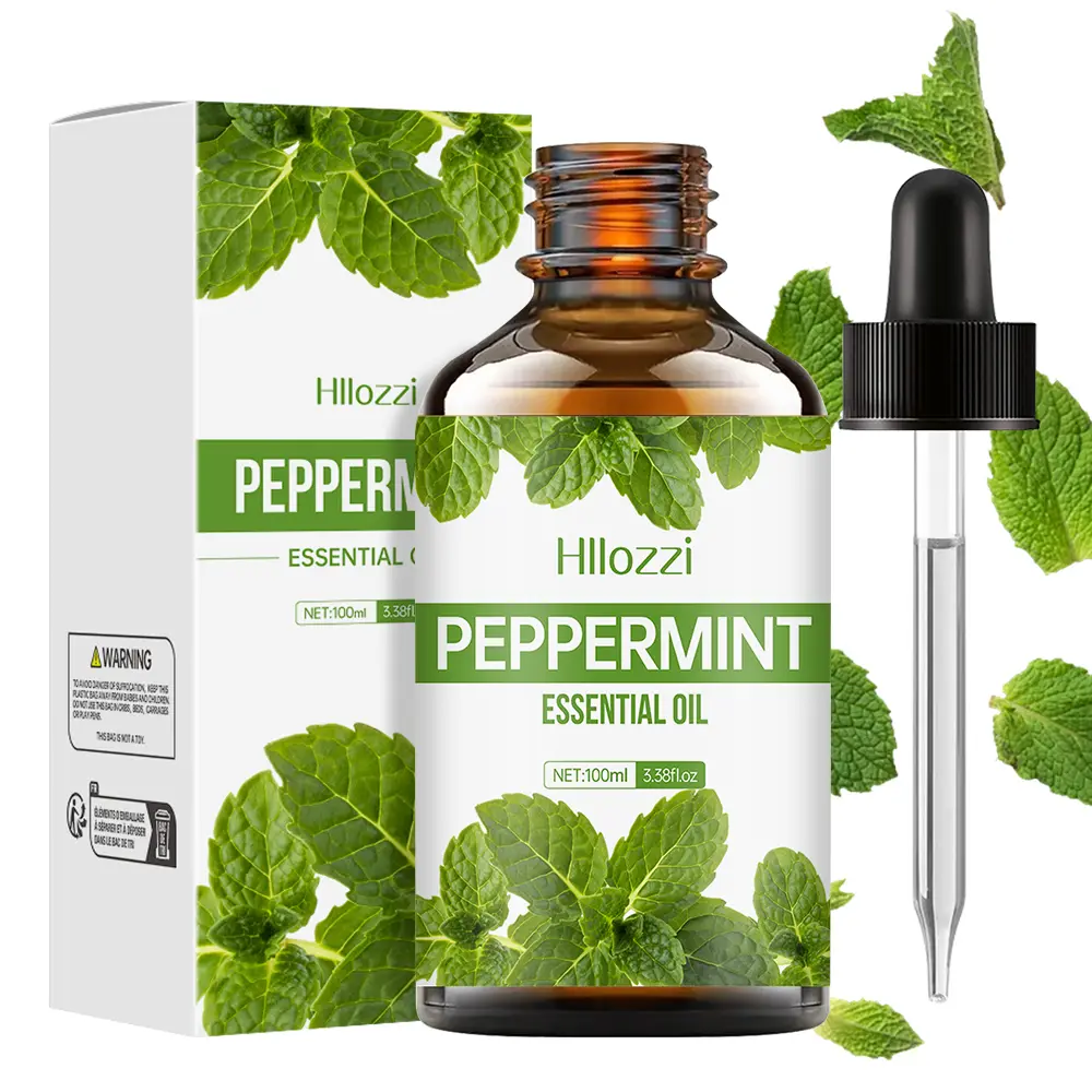 1pc 100ML Peppermint Essential Oil Therapeutic Aromatherapy for Diffusers, Humidifiers, Home, Living Room, Bedroom, Bathroom, Improve Air Quality, Relieve Stress, Aromatherapy Essential Oils