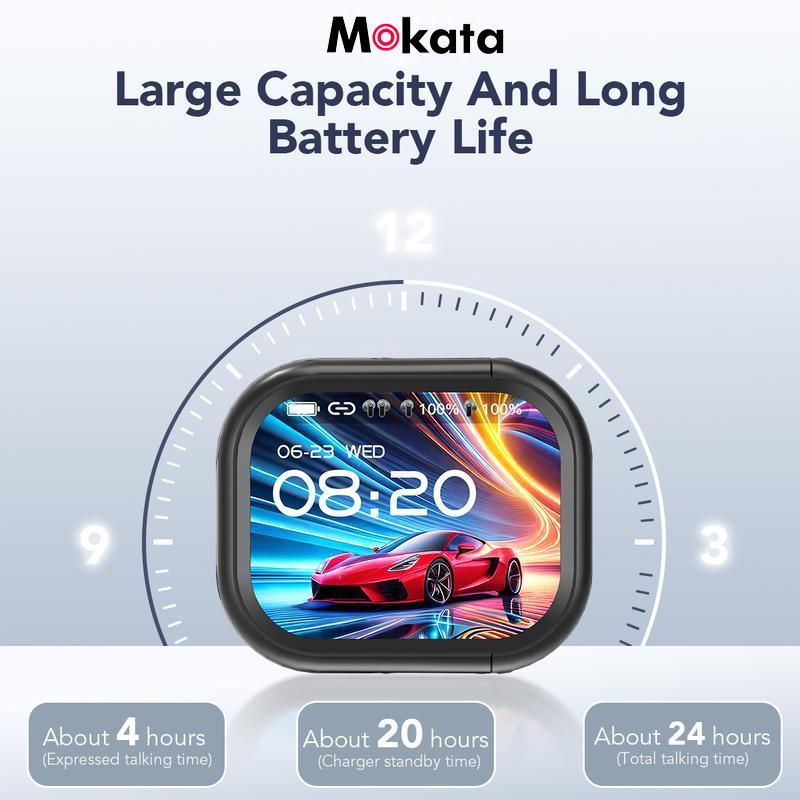 MOKATA Bluetooth 5.4 Earphones LED Display High Fidelity Waterproof Wireless Earphones | Suitable for Office, Sports, Study and Audio Calls | Built-in Microphone | Earphones