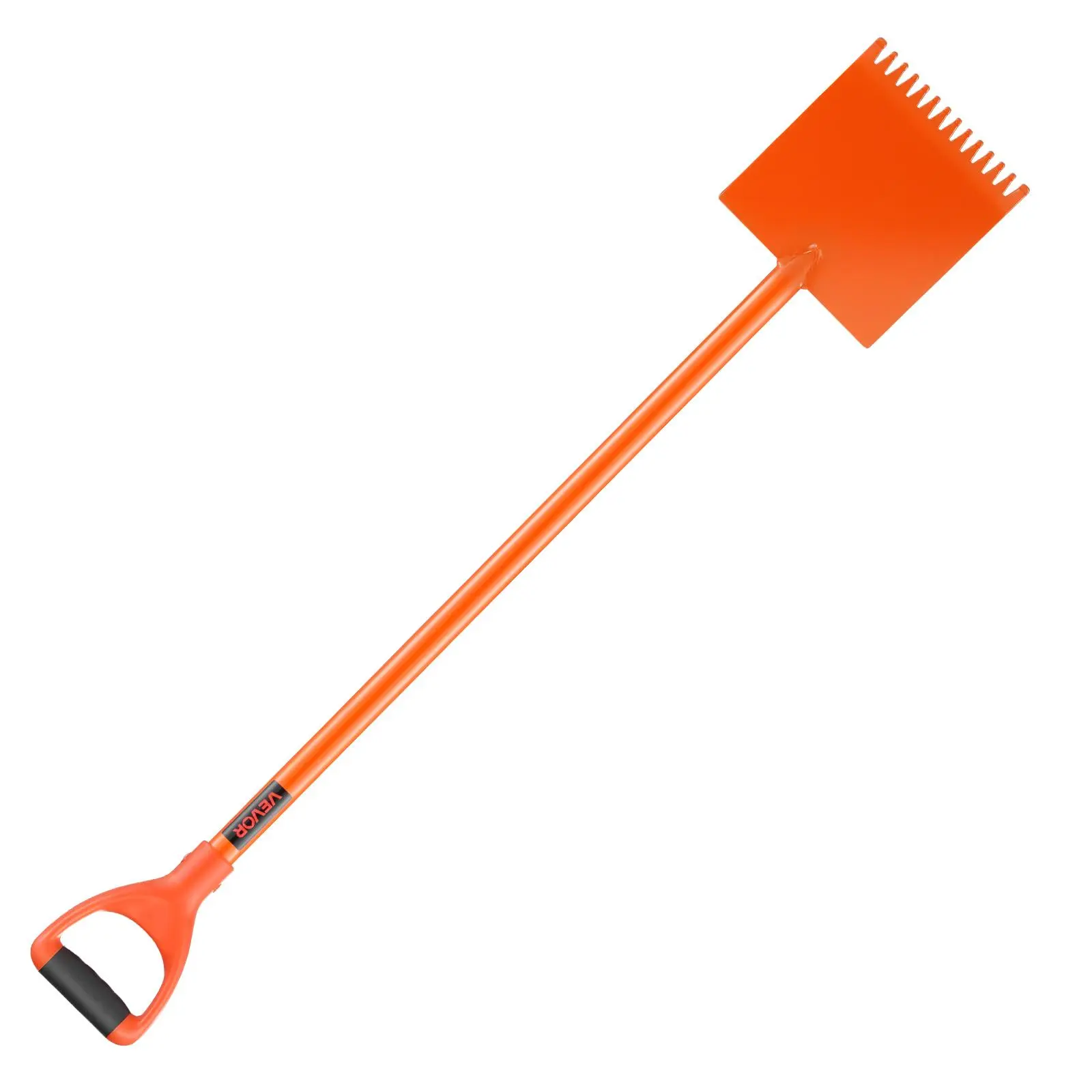 VEVOR Shingle Shovel 1 Pack, 6.39 lbs D-Grip Handle Roof Ripper, Ergonomic Effort-Saving Design, High-Strength 45# Steel, All Seasons Roof Demolition & Nail Removal Tool for Commercial & Residential Use, Orange#BackToSchool