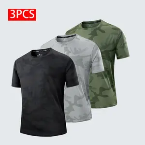 Summer Camouflage Short-Sleeve 3-Pack Casual Sports T-Shirts