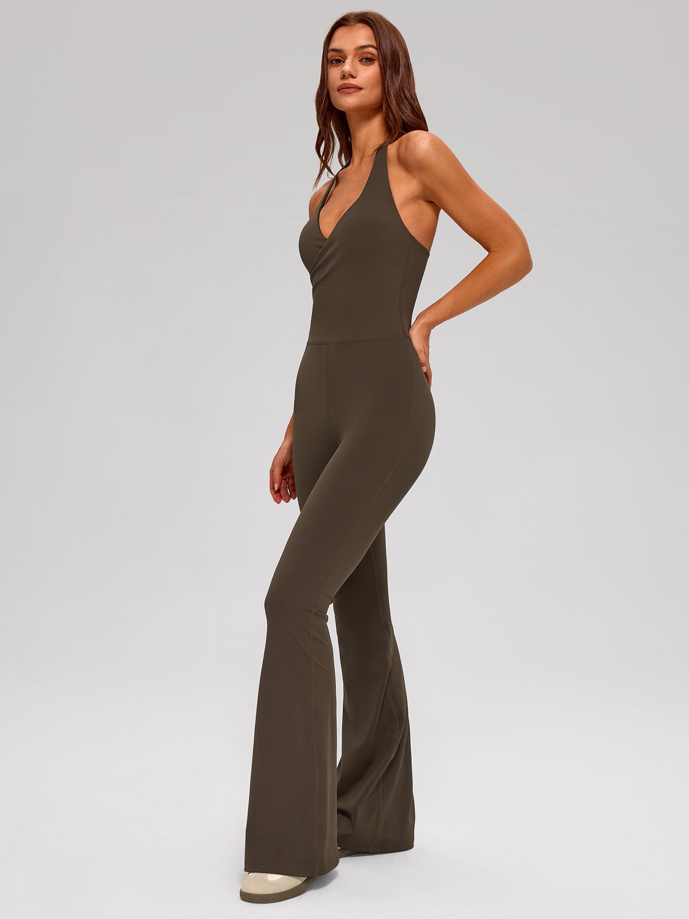 MASKERT Women's Backless Halter Jumpsuit Tummy Control Buttery Soft Activewear Workout Daily Wear Training Outfits MASKERT Women's Backless Halter Jumpsuit Tummy Control Buttery Soft Activewear Workout Daily Wear Training Outfits