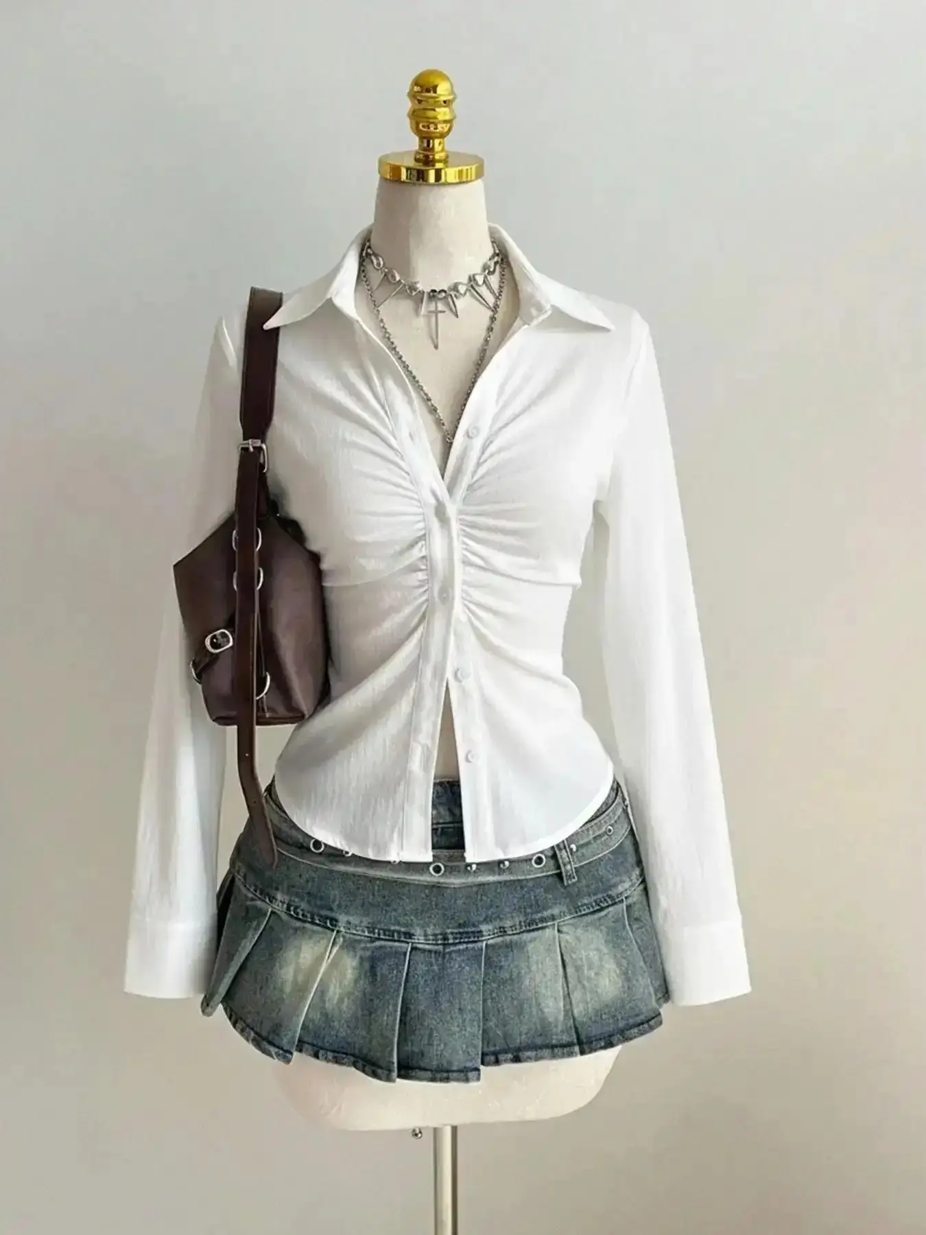 Elegant Women's Casual Fitted Shirt Blouse with Buttons, Collared V Neck, Long Sleeve/short Sleeve, Suitable for Office Wear, Includes Pocket, Minimalist Outfit Set Leggings All Season Breathable Womens Tops Y2K