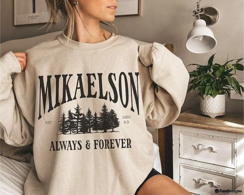 Mystic Falls T-Shirt, Klaus Mikaelson Originals Crewneck;TVD Fan Gift;Salvatore Brothers Style;Vampire Aesthetic Apparel;Classic Show Merch