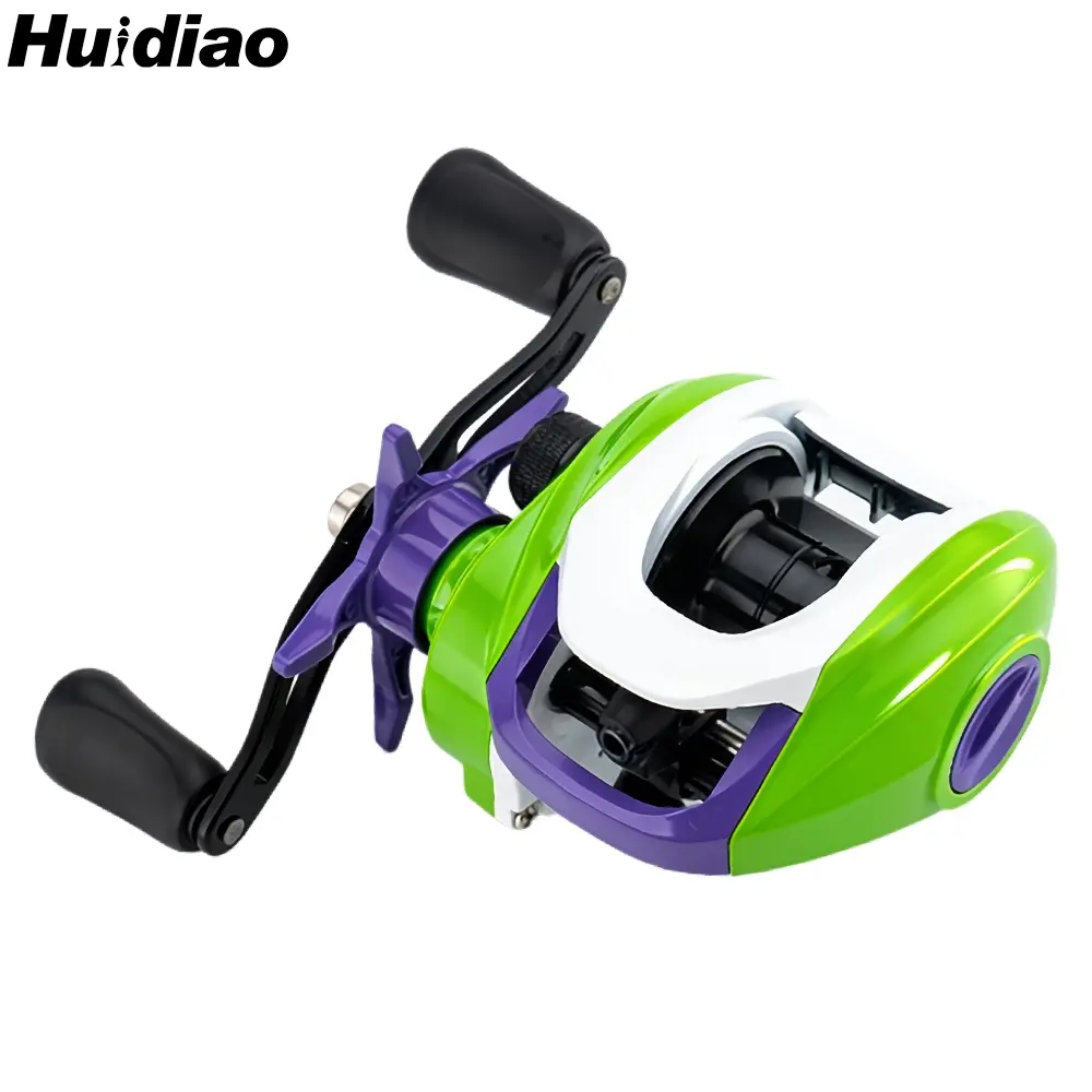Huidiao 6.6oz Ultralight Baitcasting Reel 7.1:1 Gear Ratio 22lb/10kg Smooth Drag 10 Magnets Braking System Versatile Low Profile Casting Reel Metal Spool/Handle with Soft Rubber Knobs for All-water Fishing Saltwater Fishing Reel Fishing Equipment