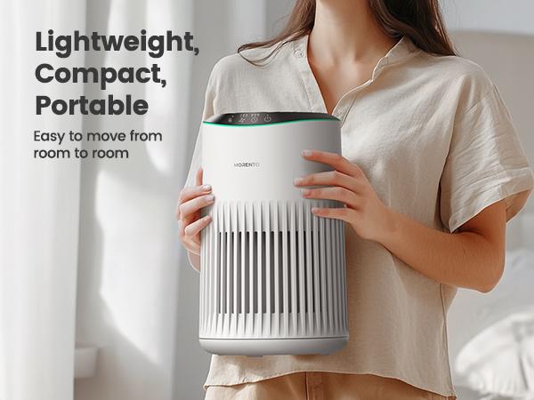 MORENTO MR2566 Air Purifier for Bedroom Home Smoke & Pet Dander Odors Sleep Mode Portable HEPA Blue Ambient Light Sleeping Mode Fragrance Machine, Mothersdaygift, Air Purifying Multifunctional Air Cleaner True Hepa Filter