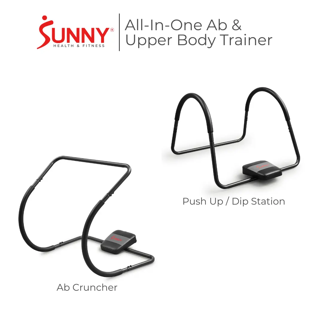 SUNNY Ab Cruncher and Waist Trainer Core Shaper Ab Workout Machine Abs Trainer Home Gym Fitness Workout Equipment for Women Men Assist Support Multi Function Push Up Dip Station Stretch Heavy Duty Ergonomic Headrest Full Body Core Training Ab Roller