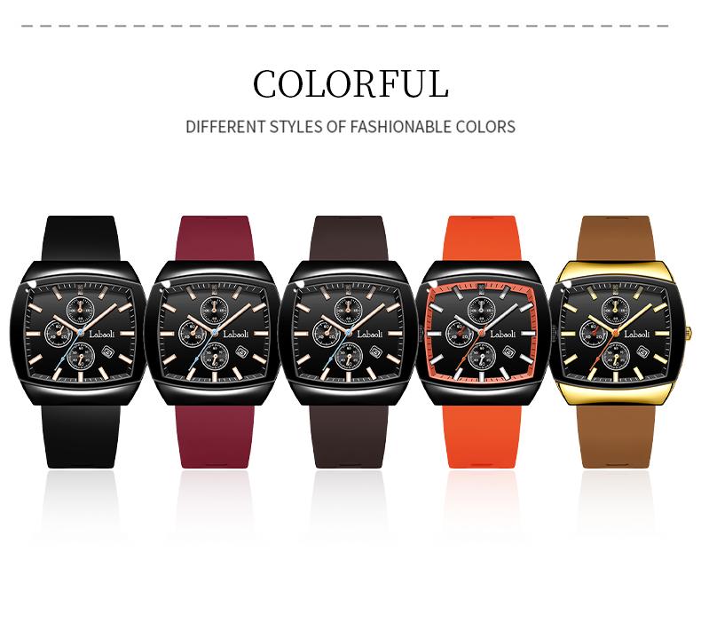 Fashionable watch unisex tonneau-shaped watch – a perfect combination of sport and style, featuring analog-digital dual display, multifunction design, waterproof and luminous features, and a date display.