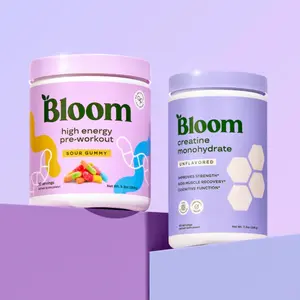 Bloom Nutrition Creatine Monohydrate Powder (40 Servings)  + High Energy Pre-Workout Powder (30 Servings)
