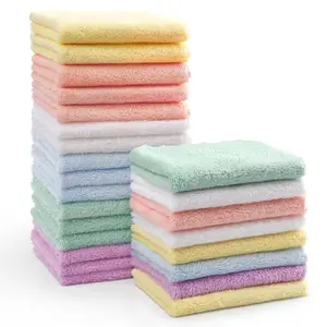 24 Pack Baby Washcloths, Ultra Soft Coral Fleece Towels 7x9 Inch, Absorbent Burp & Bath Cloths for Newborns, Infants & Toddlers