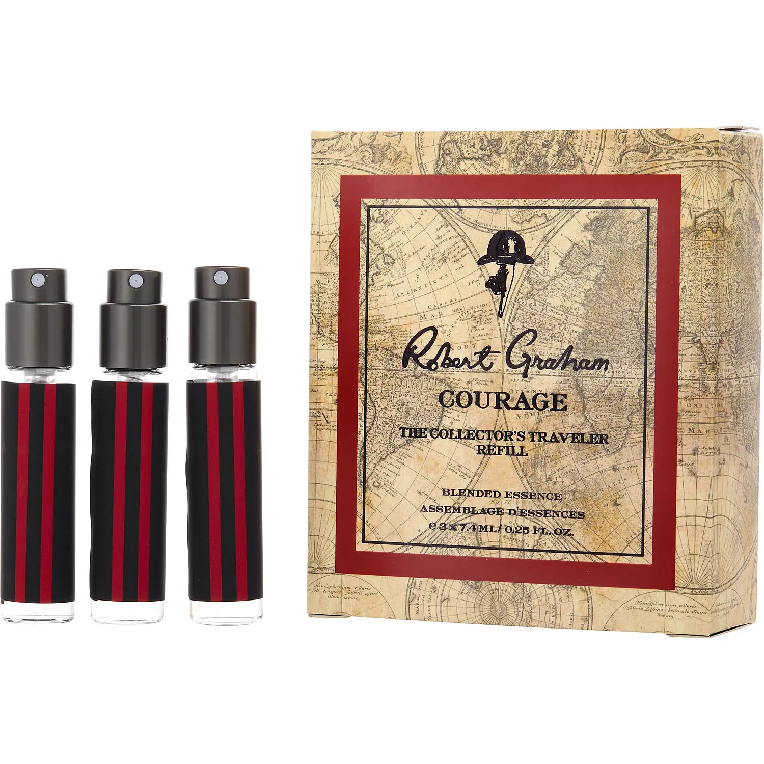 Robert Graham Courage Set-Blended Essence Travel Refill Spray 0.25 Oz X 3 For Men