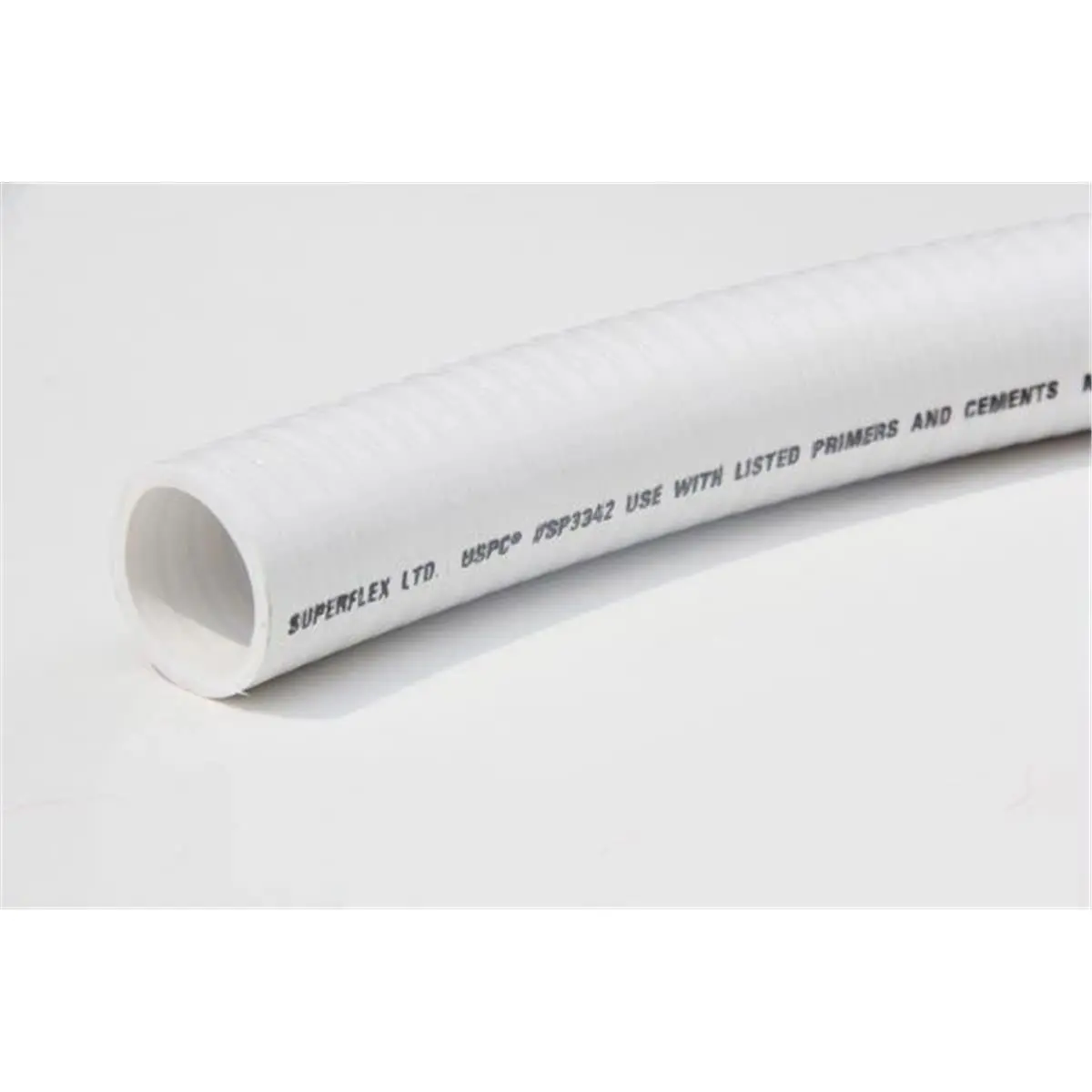 1 in. x 50 ft. Schedule 40 White Flexible PVC Plastic Tubing Pipe for Swimming Pools, Easy Handling, Fewer Fittings Needed, Crush & Impact Resistant, Compatible with Pipe Fittings & Accessories, Plastic Tubing Pipes, Pipe Fittings & Accessories