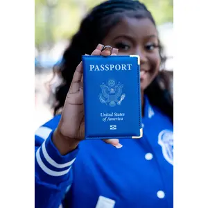 Blue and White Passport Cover