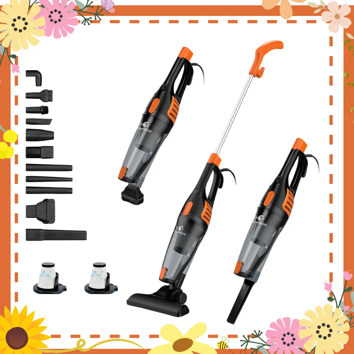 [SummerWins] Corded Vacuum Cleaner, 12 in 1 Multi-Function Ultra-Lightweight handheld Vacuum Cleaners for Home 15KPa Powerful Suction Stick Vacuum with Washable HEPA Filter for Home, Car, Pet Hair, Carpet and Hard Floor,back to school,back to school haul