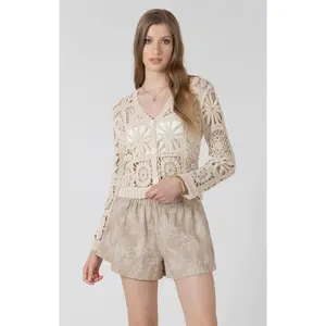 Embroidered Square Pattern Cardigan (Dex)