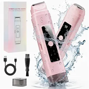 Painless Bikini Trimmer for Sensitive Skin - Cordless LED Women's Electric Razor for Legs & Underarms - Smooth Dry Shave System