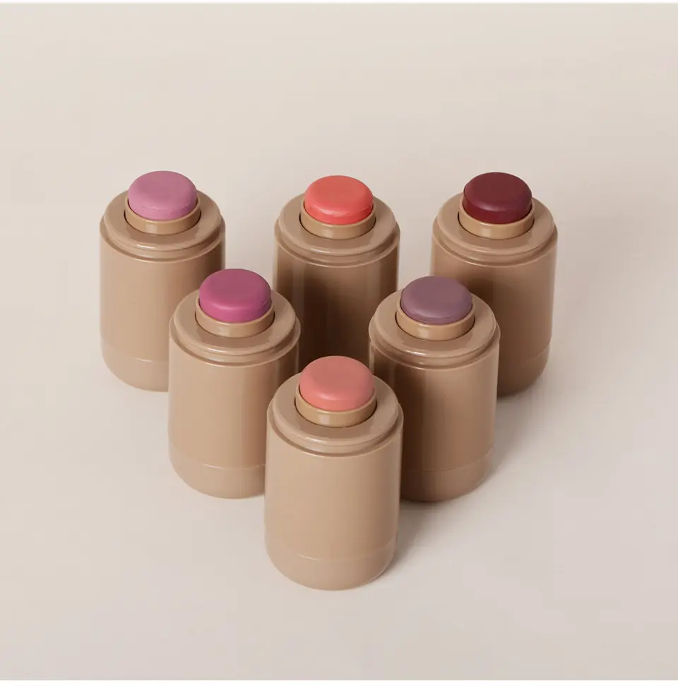 Rotating Blush Stick, 1 Count Multi-Use Lip and Cheek Tint, Pink Peach Shade, Suitable for All Skin Tones, Versatile Cosmetic for Eyes, Cheeks, Lips