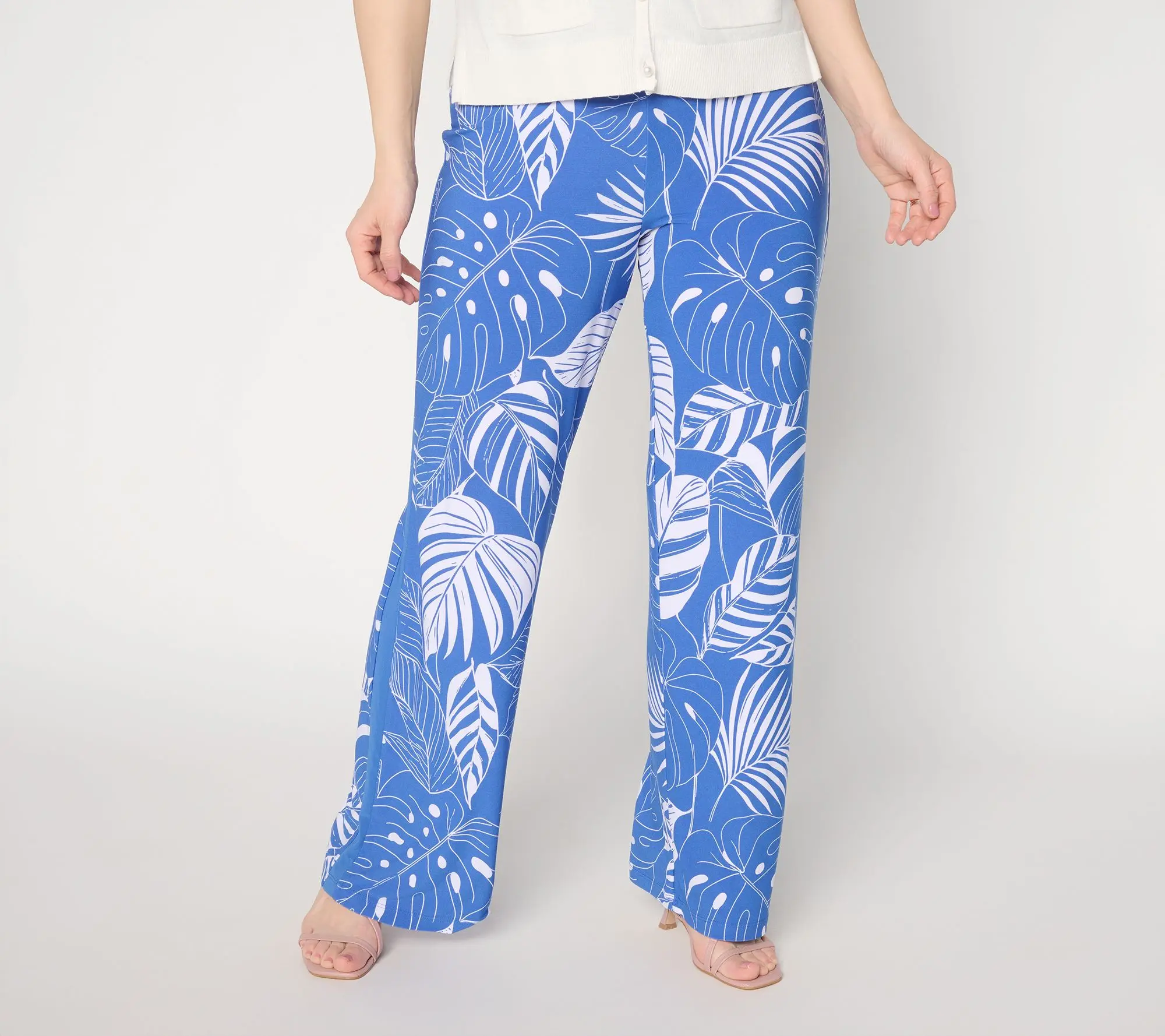 Dennis Basso Petite Printed Pull-On Italia Knit Pants