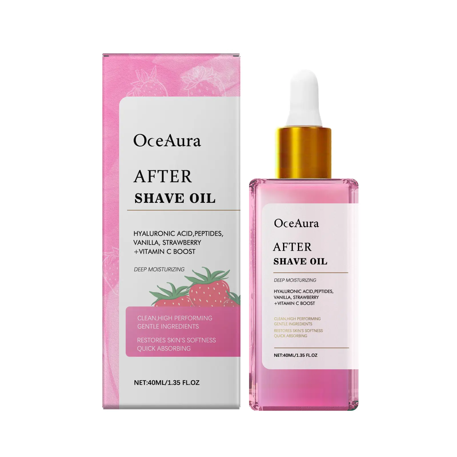 Strawberry After Shave Oil for Men and Women, Post Hair Removal Moisturizing Body Oil, Soothing Skin Care Oil for Shaving Waxing and Dry Skin