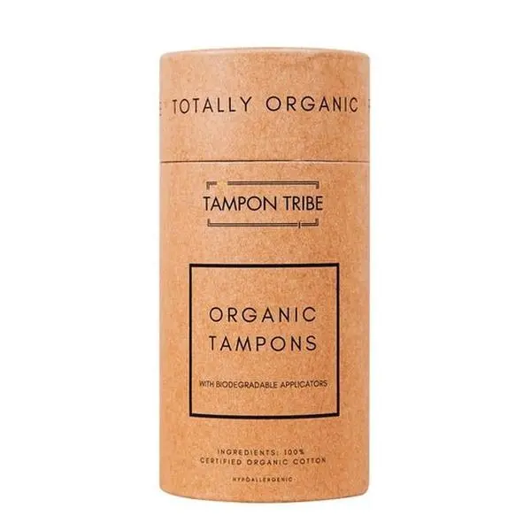 Organic Tampons Super Plus – 12 Count, GOTS Certified, Plastic-Free Applicator Tube
