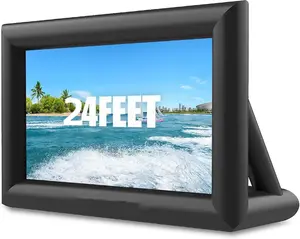 24FT Inflatable Projector Screen | Portable Blow-Up Design with Front & Rear Projection | Includes Blower, Anchors & Carry Bag for Outdoor Movie Nights, Sports Events​​