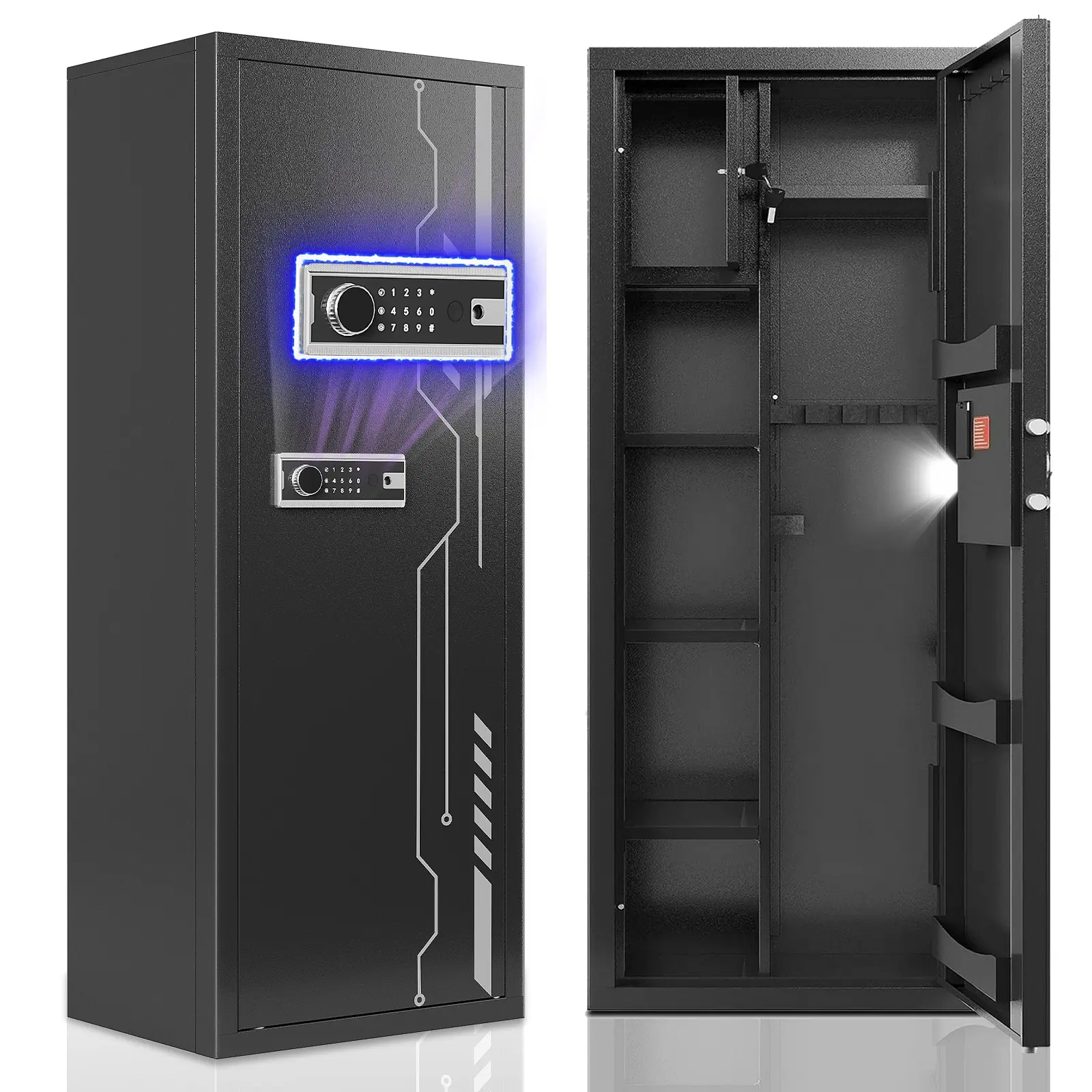 Hidden KAER 8-12 Gun Safe, Multi-Function Gun Safe for Rifles and ...