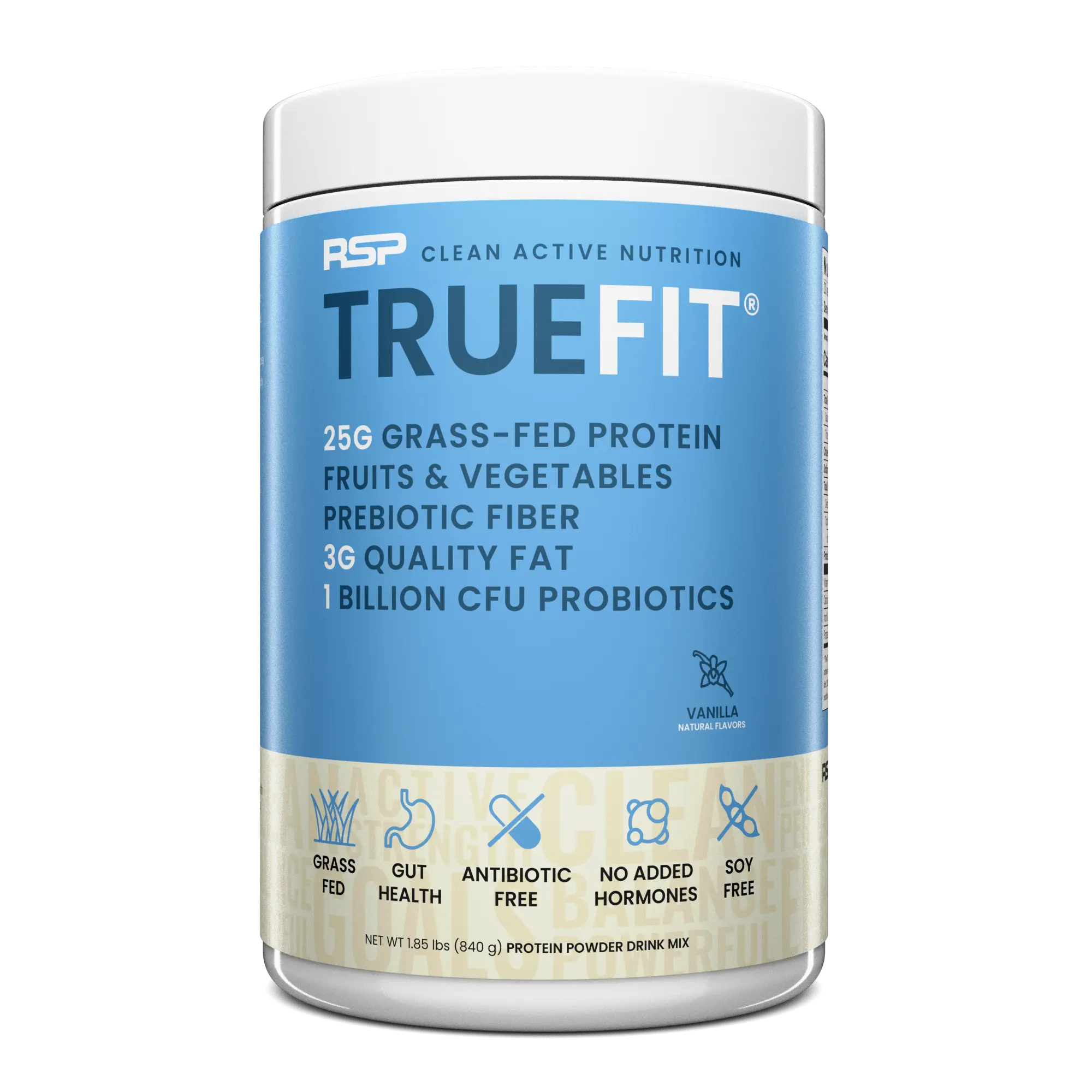 TrueFit Protein for Gut Health - Grass-Fed Whey with Probiotics and Prebiotic Fiber, Chocolate (20 Servings) Fitness Healthcare