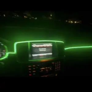 DIBMS APP Controlled RGB Car Interior Light strip,43.3 Inches Acrylic Auto Ambient Lighting Kit with Dreamcolor Chasing, Center Console Dashboard Lamps with APP Remote Control, Universal model, tape installation or embedded