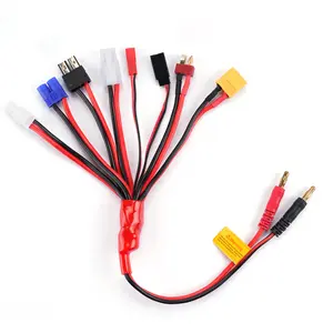 RC Lipo Battery Charger Adapter Connector Splitter Wire 8 in 1 – Universal Connector to XT60/ 4.0mm Banana Plug Lead Cable for TRX, T-Plug, Futaba, Tamiya Mini, XT60, EC3, JST,Tamiya (4.0mm Banana)