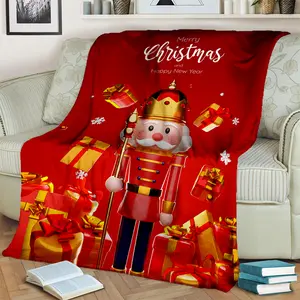 Aura Blankets The Nutcracker Merry Christmas Cartoon Doll Festival Gift Blanket,Soft Throw Blanket for Home Bedroom Bed Sofa Picnic Cover Kids