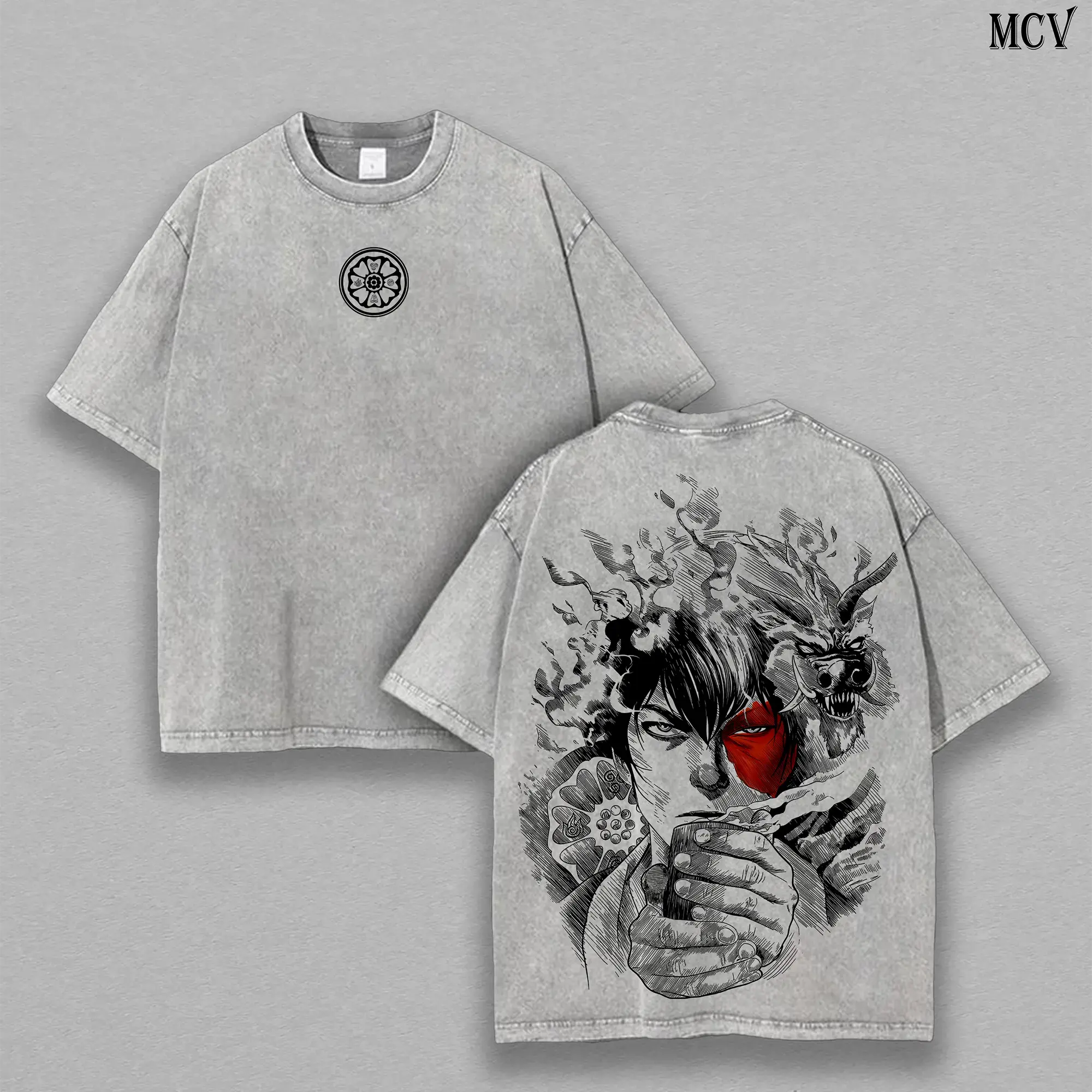 Zuko Avatar The Last Airbender Anime Double Printed Vintage Washed Tee Unisex Oversize Heavyweight Cotton T-shirt for Anime Fans and Love