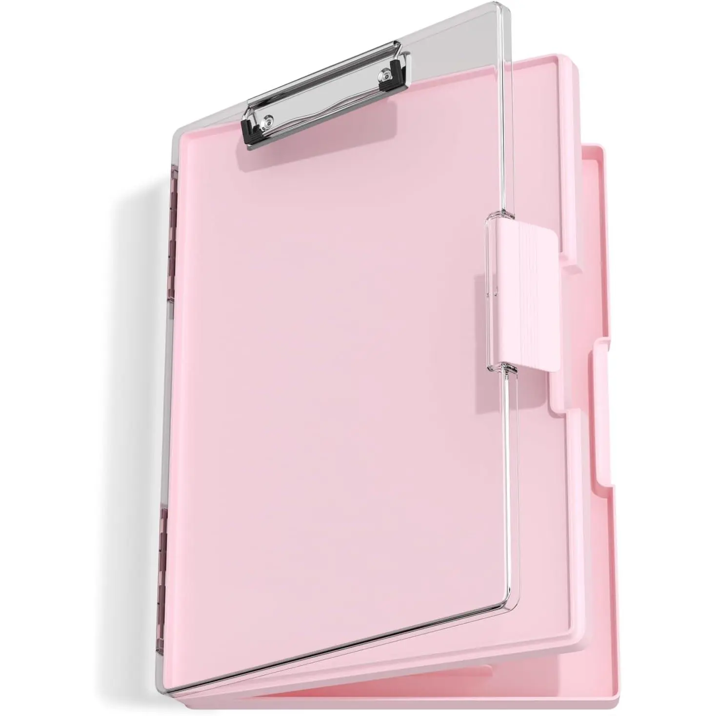 Clipboard with Storage, Pink 8.5 x 11 Folder  Side Opening, Heavy Duty with Dual Compartment, Smooth Writing for Teachers, Classroom, Size 13.3 x 9.4 x 1.5 in, Office & School Supplies