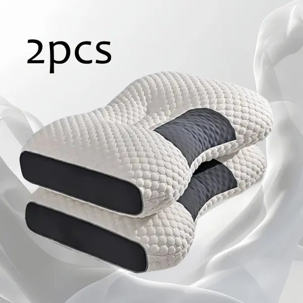 DouDou Pillow: 2 pillows to help you sleep better. Bamboo fiber pillowcase bean pillow, luxurious and comfortable, with ergonomic design, bringing a relaxing experience.