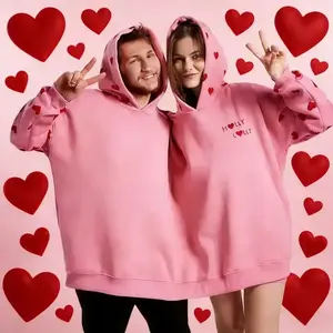 Couple hoodies, double layered hoodies, couple sweaters, fun matching hoodies and round neck sweatshirts, neutral casual wear