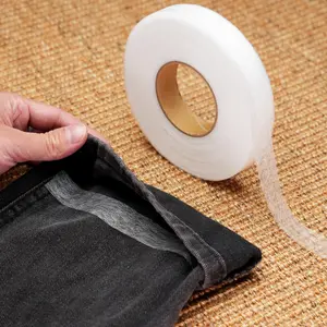 Fusible Bonding Fusing Tape, Hot Melt Non-Woven Double-Sided Adhesive Lining Ironing Fabric, Hemming Repair Supplies For Clothes, Pants Legs, Short Fabric, Curtain, Jeans, Skirts, No Sewing Supplies, 0.78 Inch x 70 Yards