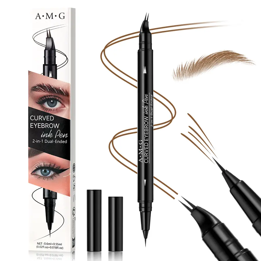 BISUTANG 2-in-1 Waterproof Eyebrow & Eyeliner Pen – Dual-Use Precision Makeup Tool with Brush, Long-Lasting, Smudge-Proof