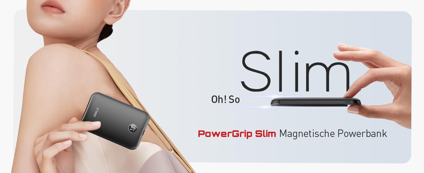 iWALK Wireless Portable Charger 5000mAh 18W PD Magnetic Slim Power Bank with LED Display for iPhone 17/16/15/14/13/12 Series Travel Battery Pack Cable Connector