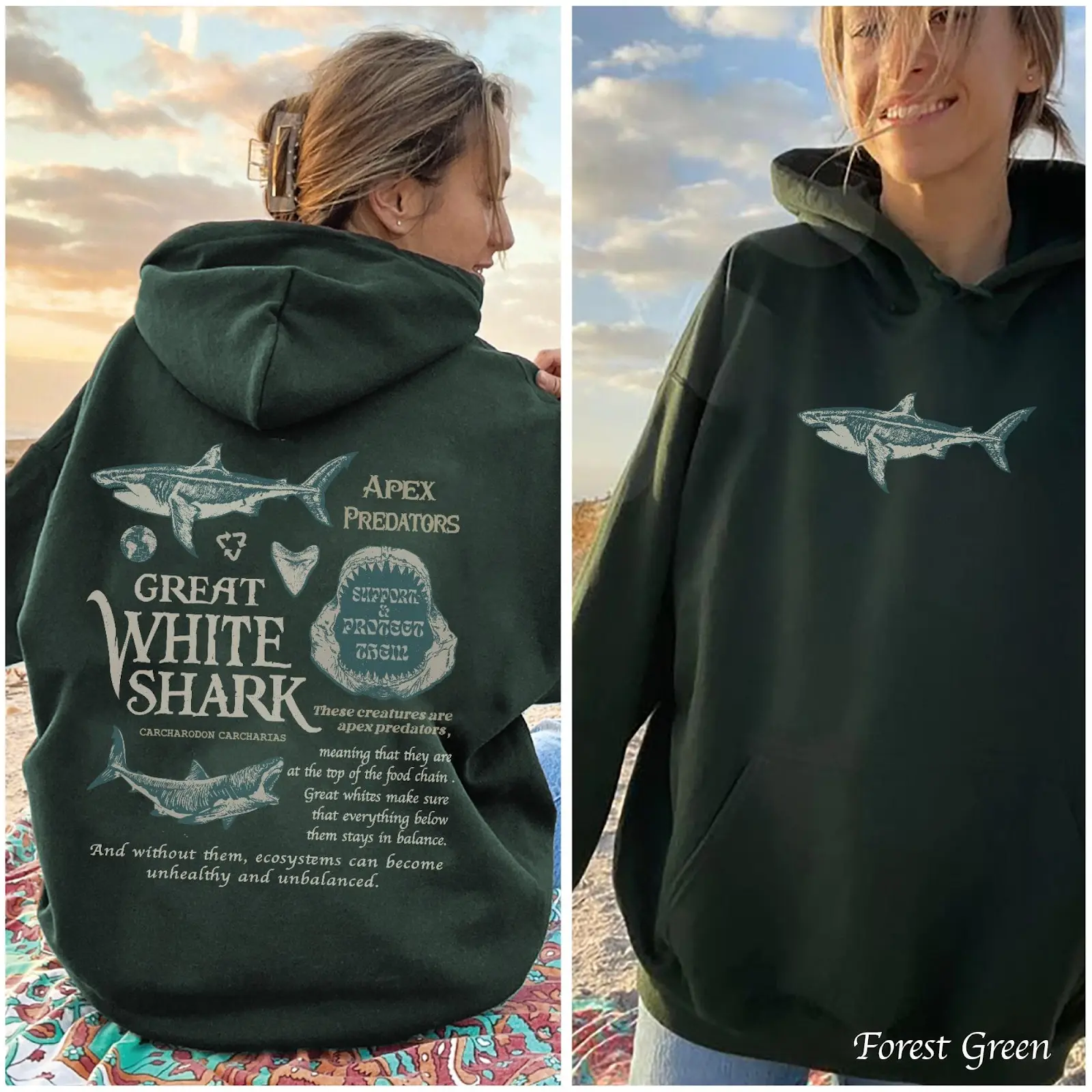 Great White Shark Hoodie/ Sweatshirt/ T-Shirt, Unisex Shirt, Hot Trend, For Men, For Women, For Fans